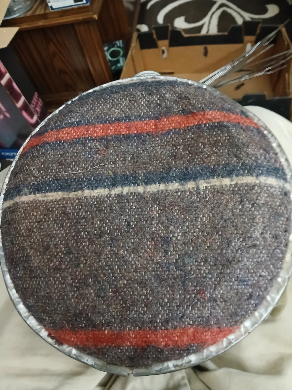 Striped Gray Wool Furniture Pad - Protective Slipcover